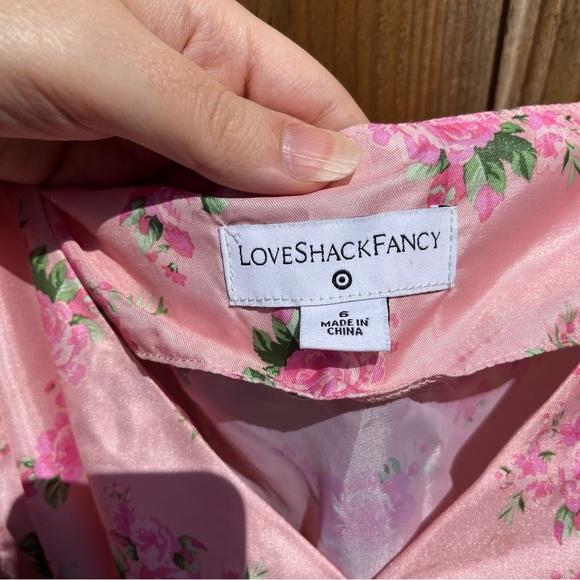 LoveShackFancy Springtime Pink Floral Puff Sleeve Dress - Picture 5 of 6